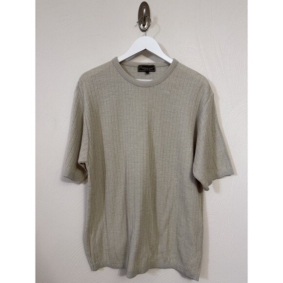 Principe Mens Crew Neck Shirt Knit Short Sleeve Made In Italy Size Large L EUC - Picture 1 of 13